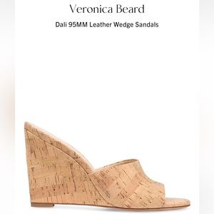 Veronica Beard Dali Cork Wedge Mules Size 5.5